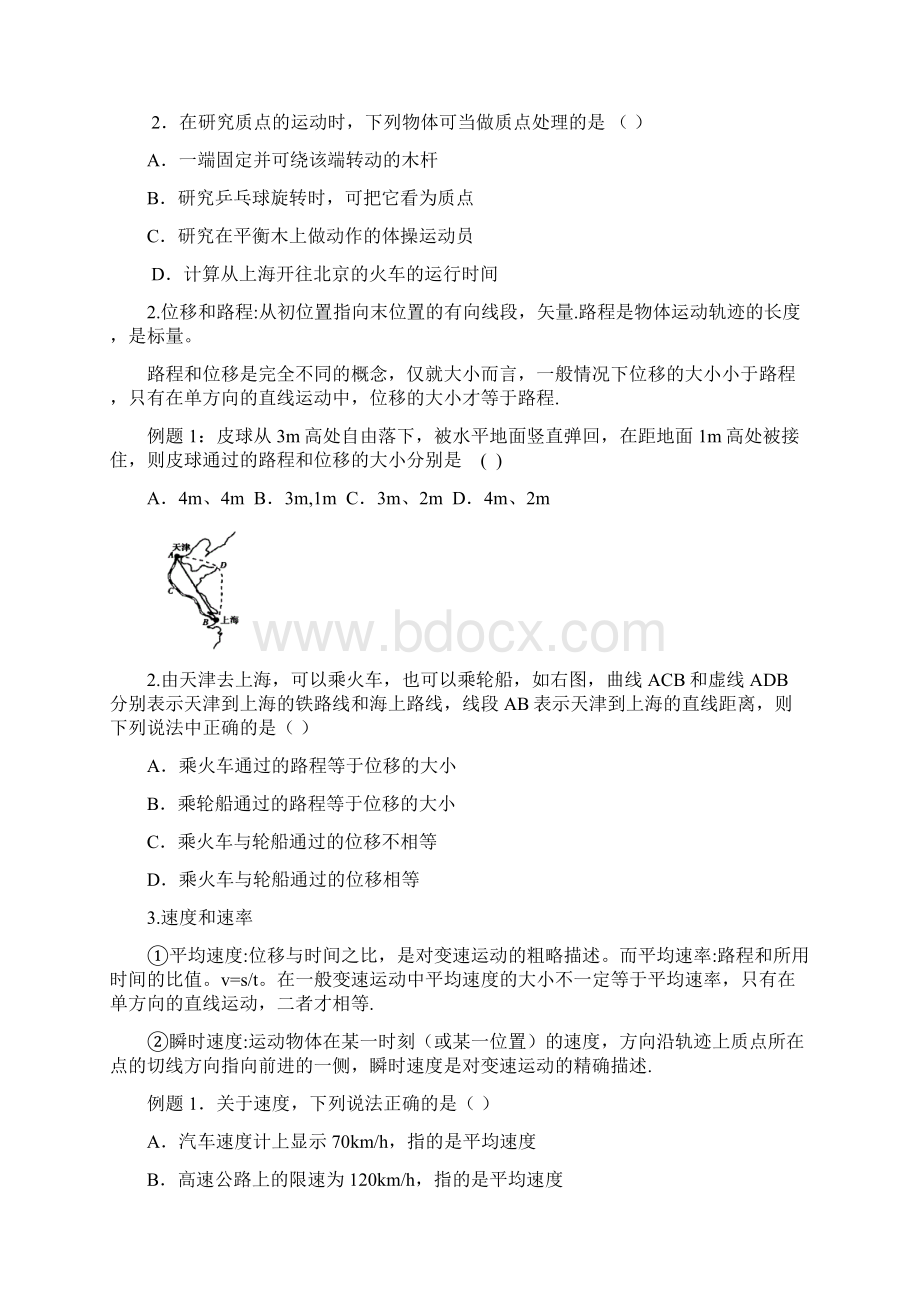 上海高二物理学业水平考试合格性知识点梳理 直线运动和力.docx_第2页