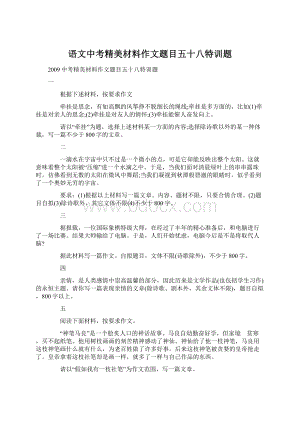 语文中考精美材料作文题目五十八特训题Word格式文档下载.docx