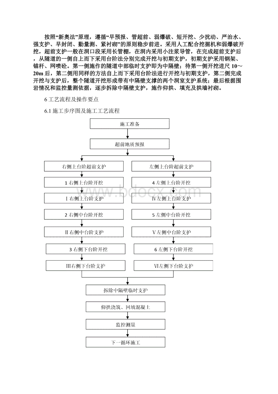 中隔壁法施工工艺工法Word文件下载.docx_第2页