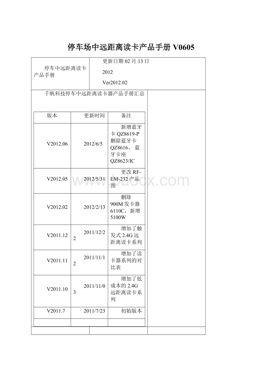 停车场中远距离读卡产品手册V0605.docx_第1页