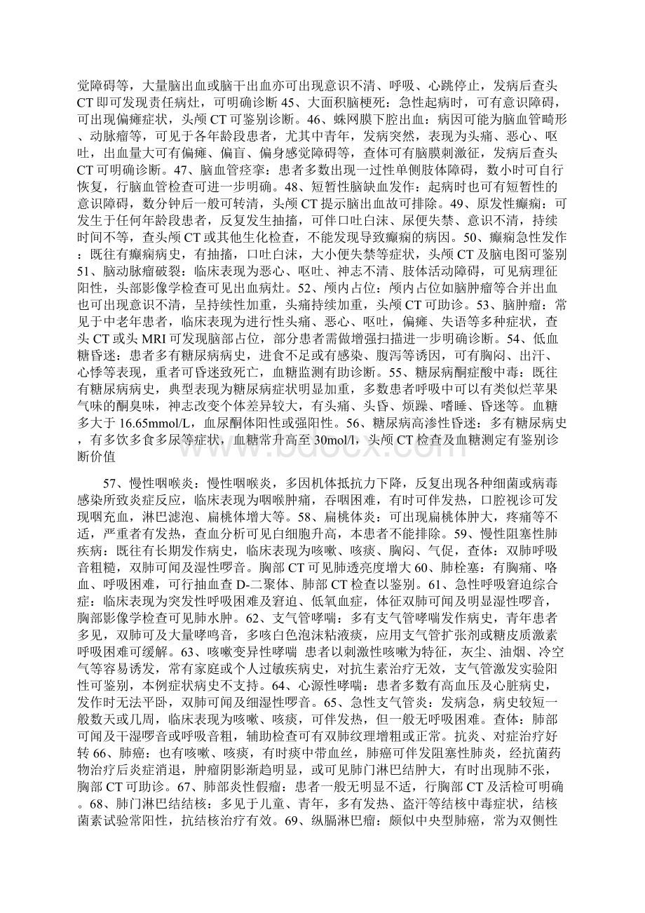 内科疾病鉴别诊断汇总之欧阳计创编Word文件下载.docx_第3页