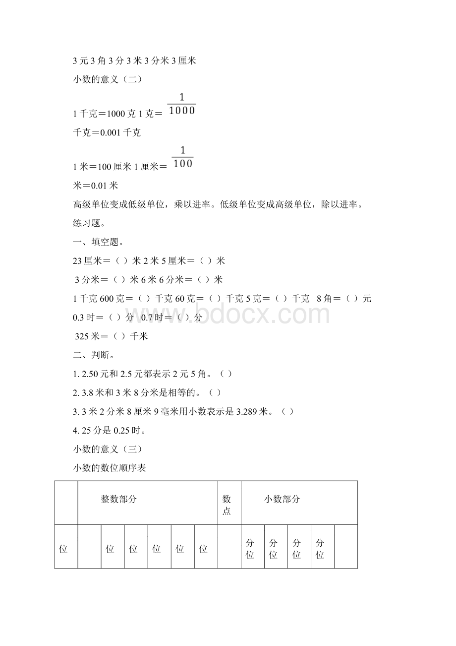 北师大版小学四年级下册数学各单元知识点复习.docx_第2页