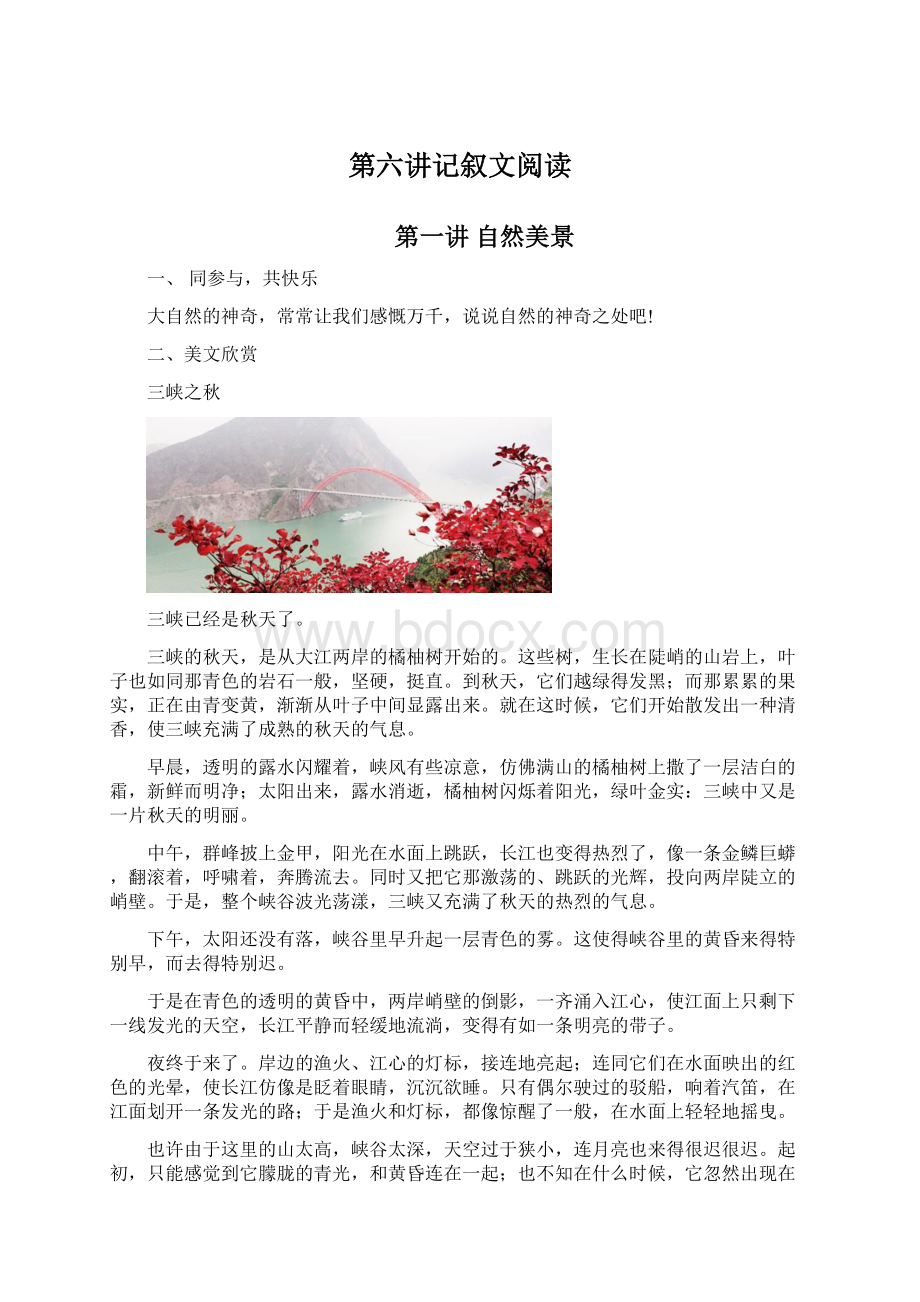 第六讲记叙文阅读.docx