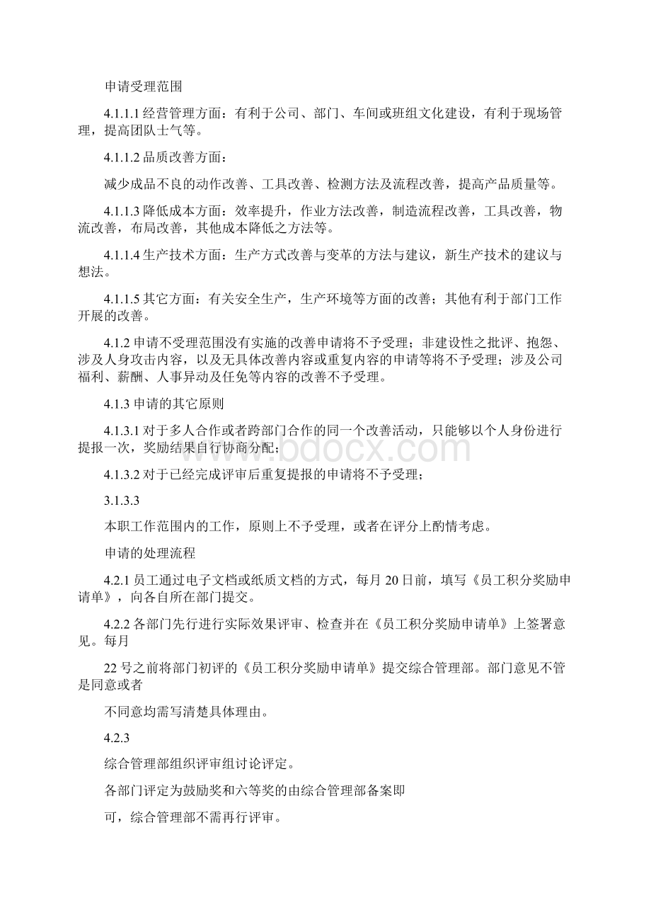 人力资源管理员工积分奖励管理办法推荐Word格式文档下载.docx_第2页