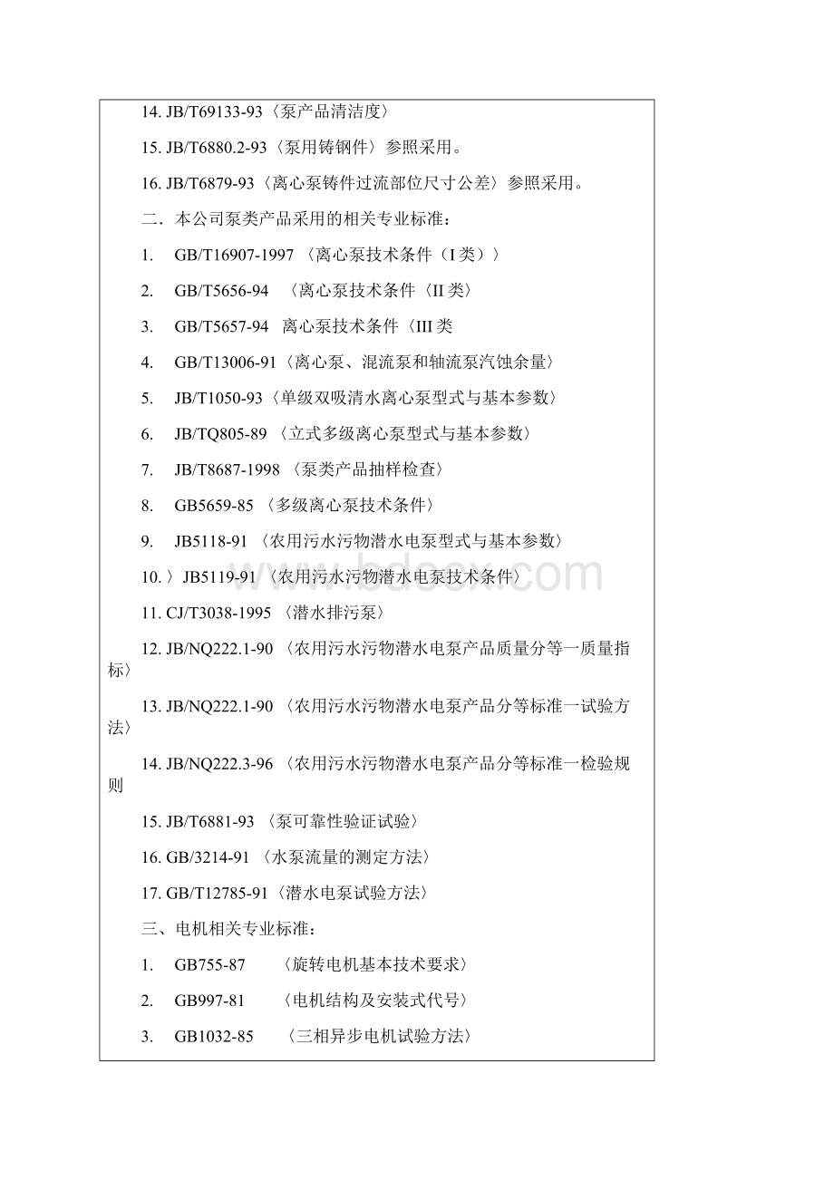 最新水泵制造安装及验收标准资料Word文档格式.docx_第2页