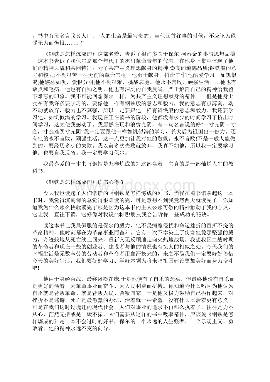 钢铁是怎样炼成读书心得范文体会范文.docx_第2页