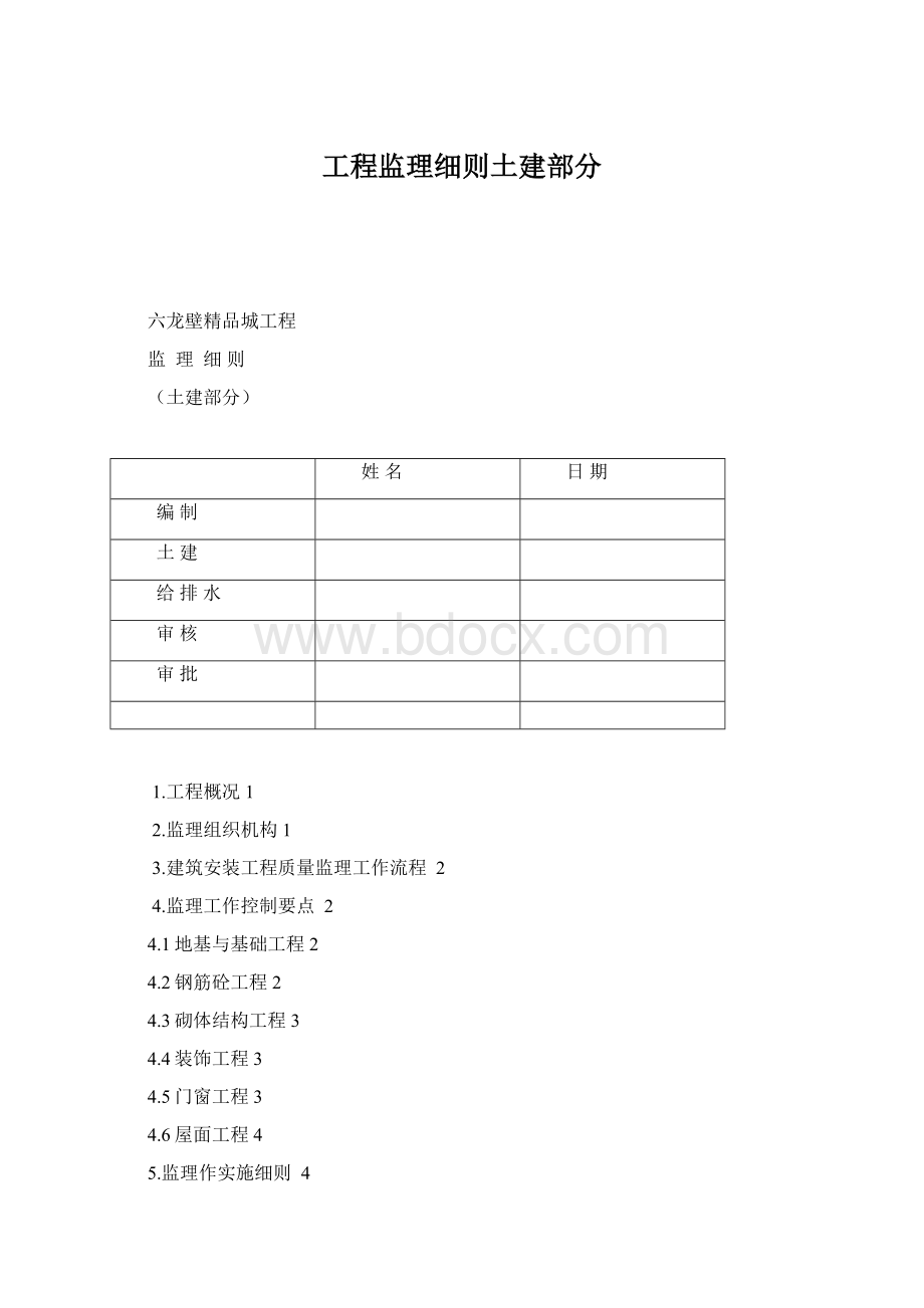 工程监理细则土建部分Word下载.docx
