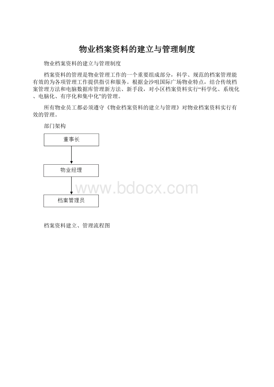 物业档案资料的建立与管理制度Word文档下载推荐.docx_第1页