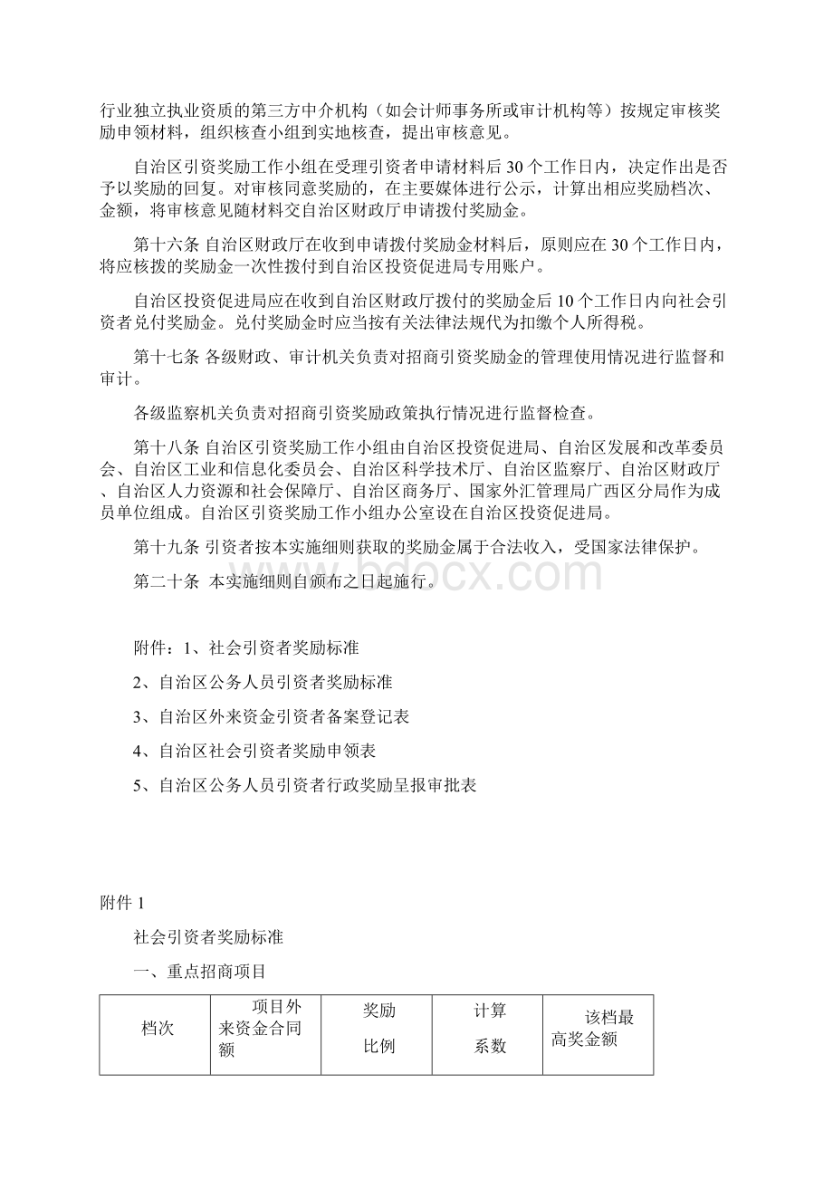 广西壮族自治区招商引资奖励办法实施细则Word文档格式.docx_第3页