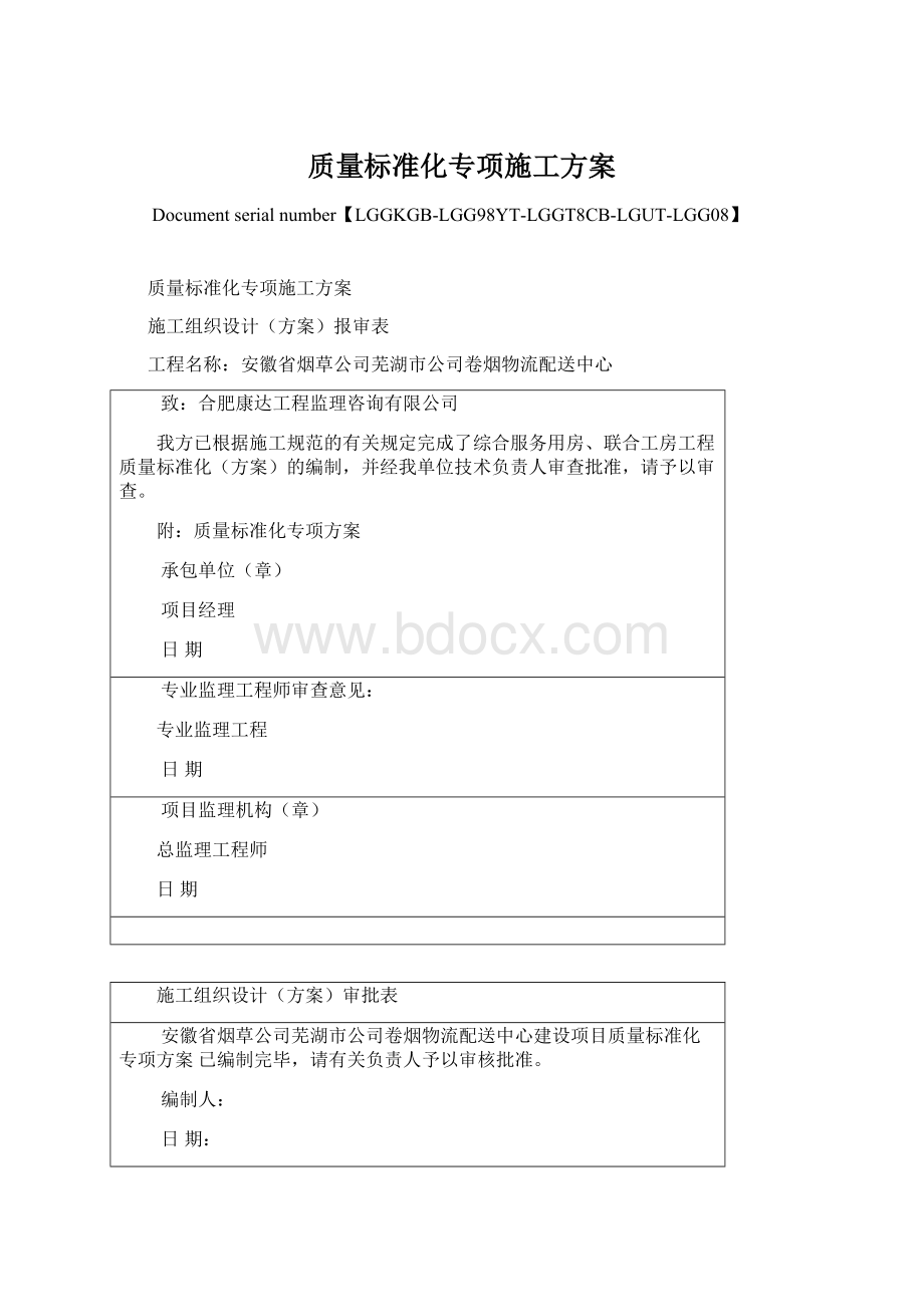 质量标准化专项施工方案文档格式.docx