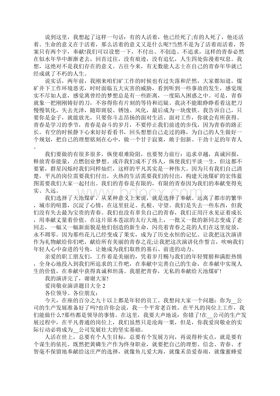 爱岗敬业演讲题目大全.docx_第2页