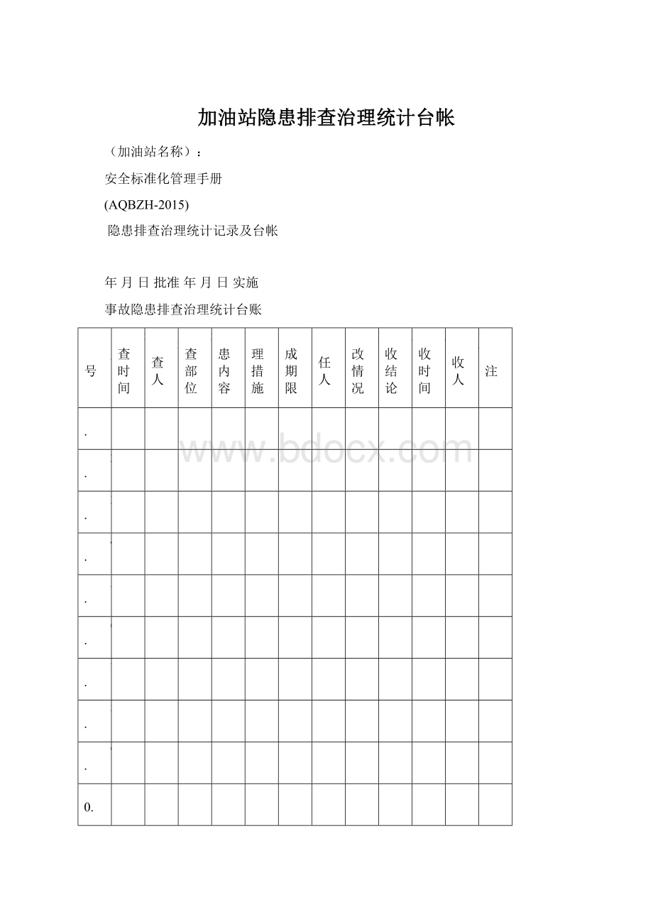 加油站隐患排查治理统计台帐.docx