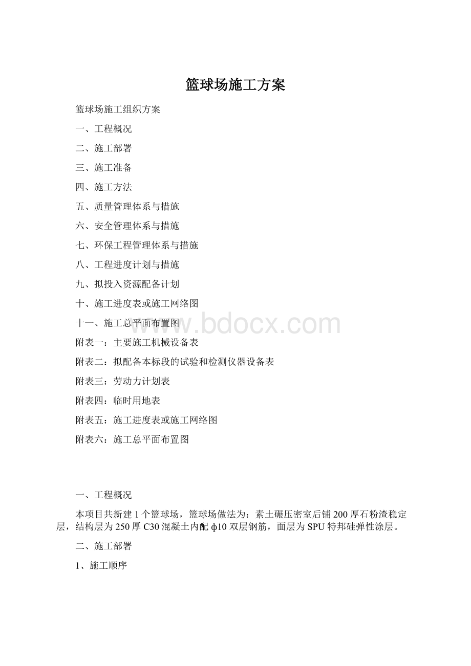 篮球场施工方案Word格式文档下载.docx