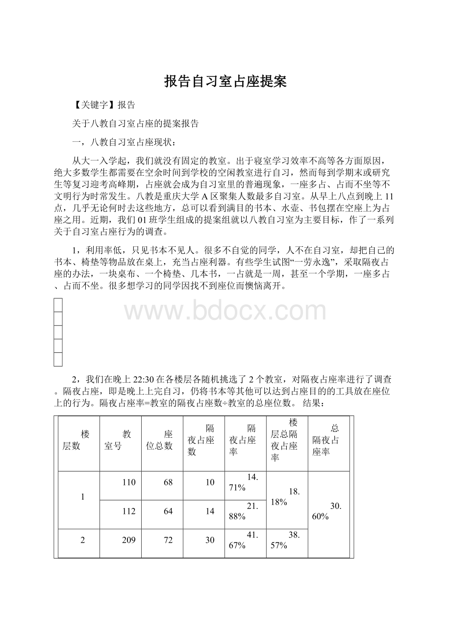 报告自习室占座提案.docx