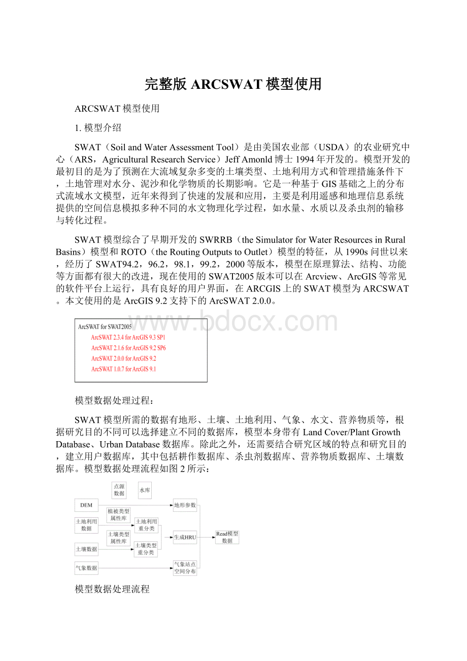 完整版ARCSWAT模型使用.docx_第1页