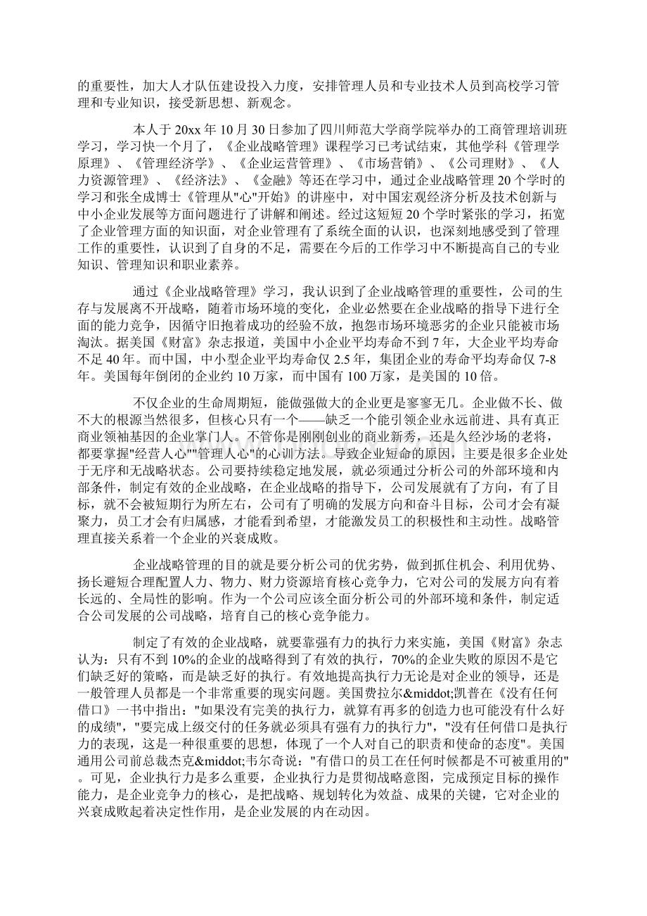 战略管理学习心得体会学习战略管理工作总结Word格式文档下载.docx_第3页