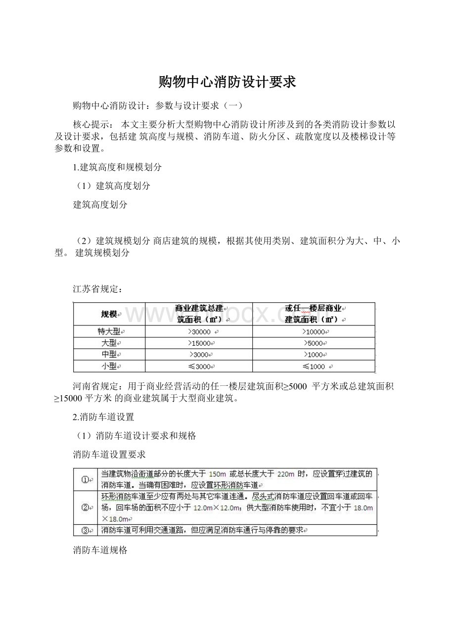 购物中心消防设计要求.docx_第1页