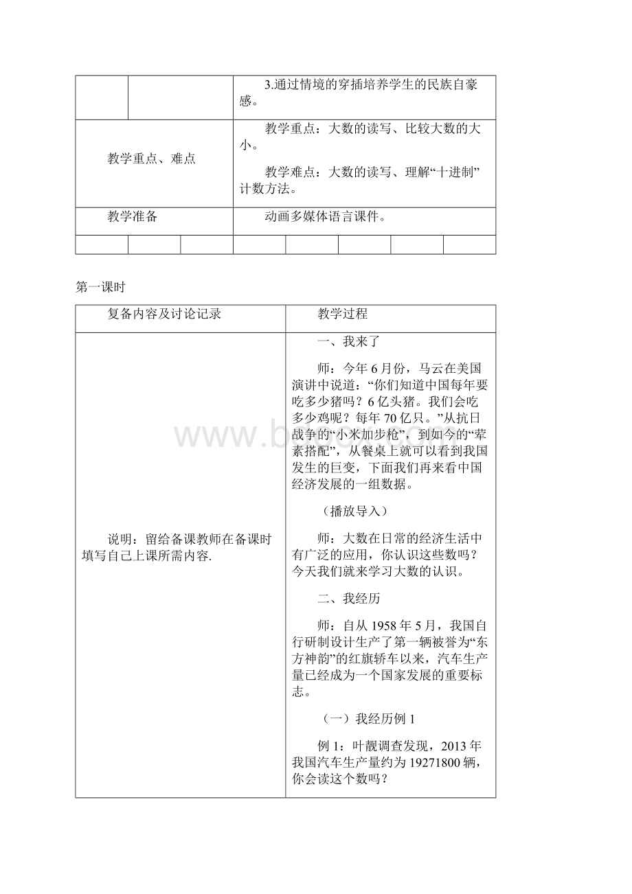 数学教案 4年级1 大数的认识一Word文档下载推荐.docx_第2页