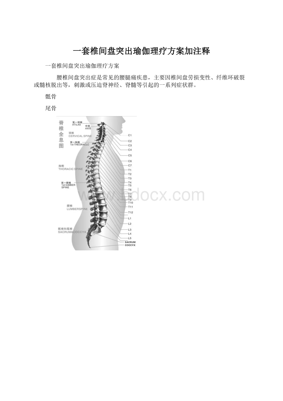 一套椎间盘突出瑜伽理疗方案加注释.docx