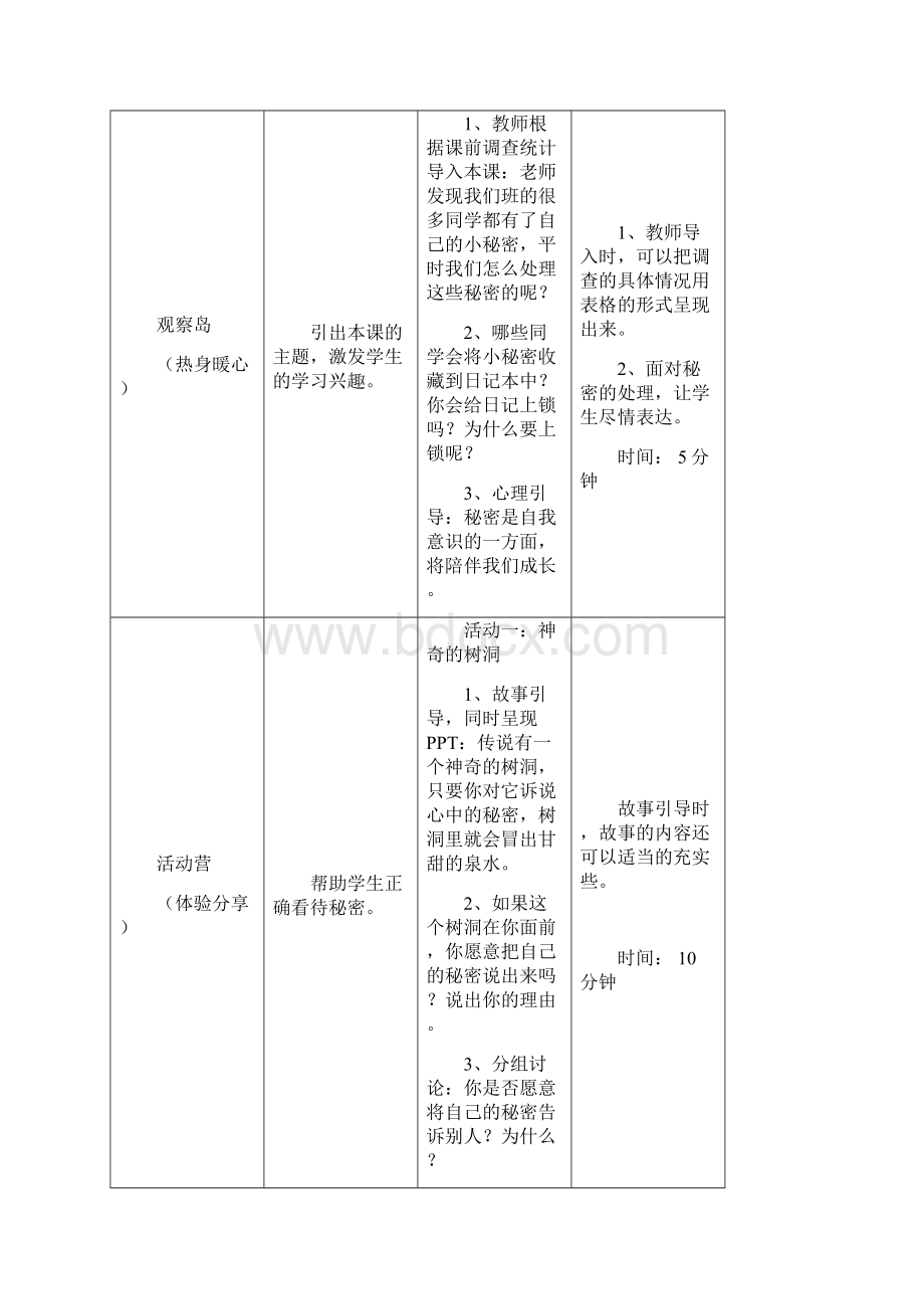 通用版小学生心理健康教育教案五年级 第十一课 心中的小秘密 教学设计.docx_第2页