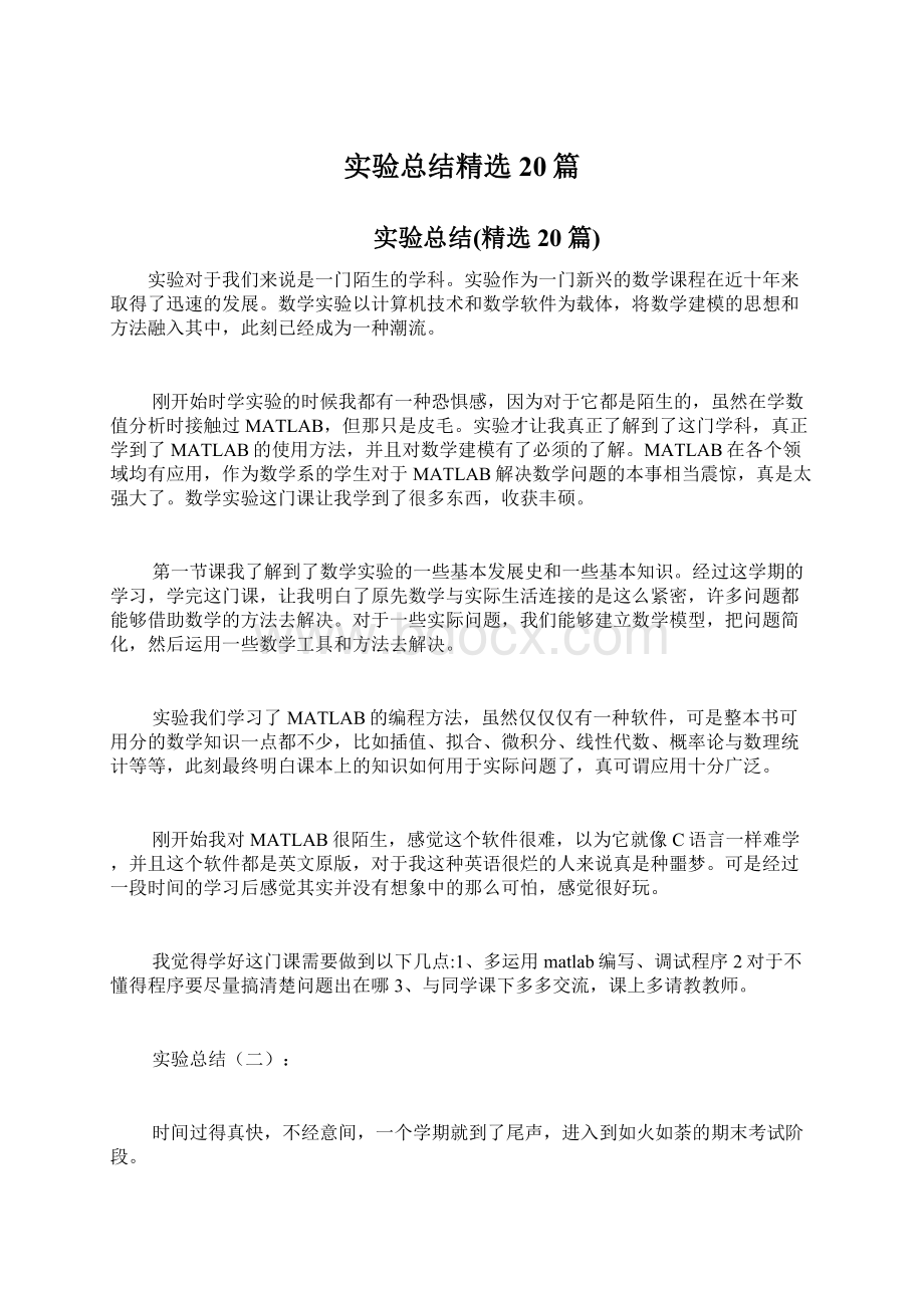 实验总结精选20篇文档格式.docx