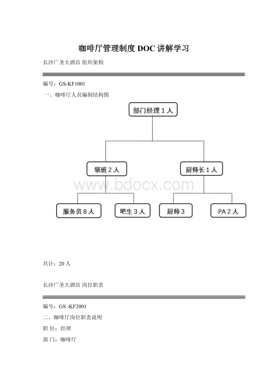 咖啡厅管理制度DOC讲解学习.docx_第1页