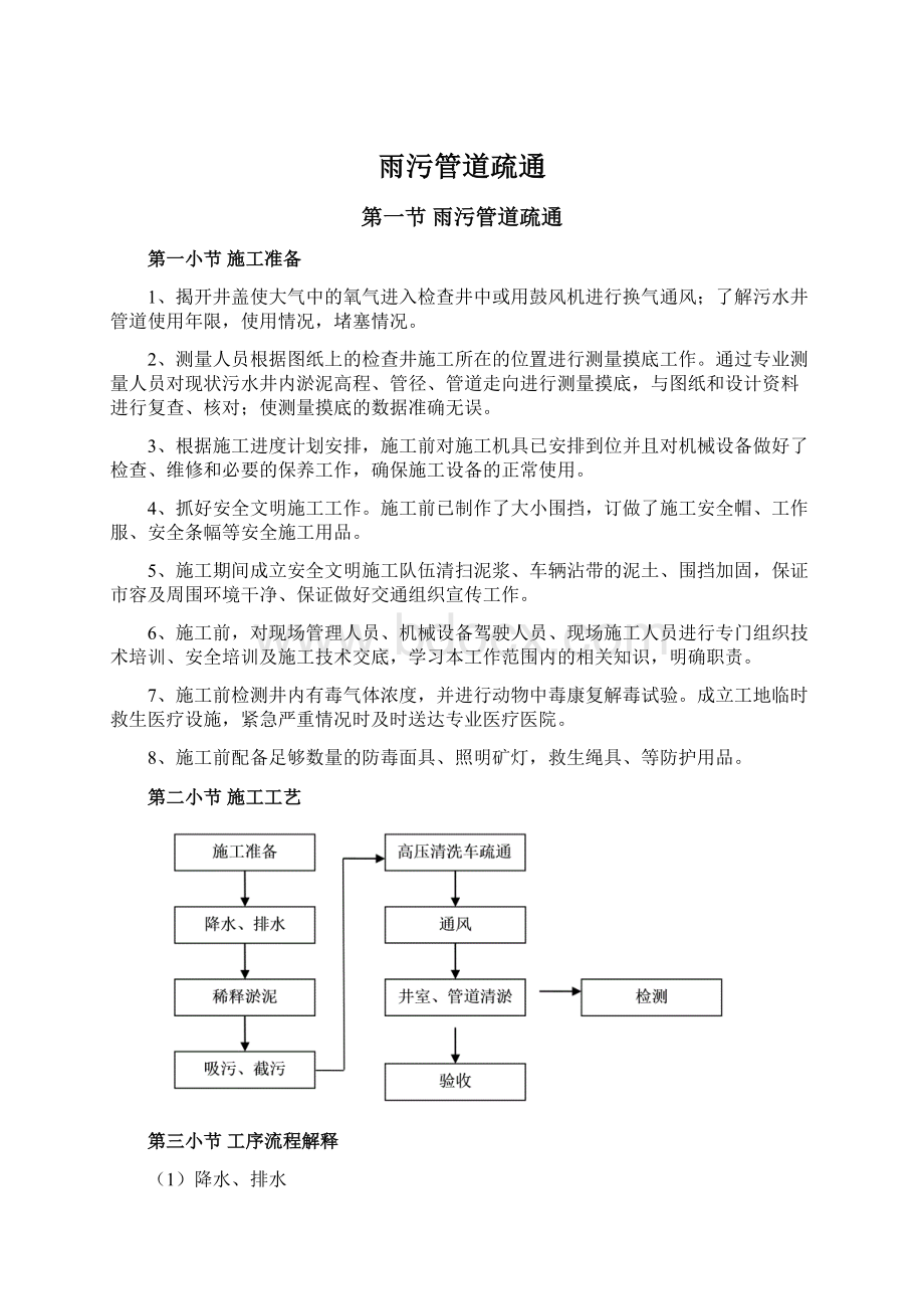 雨污管道疏通Word格式文档下载.docx