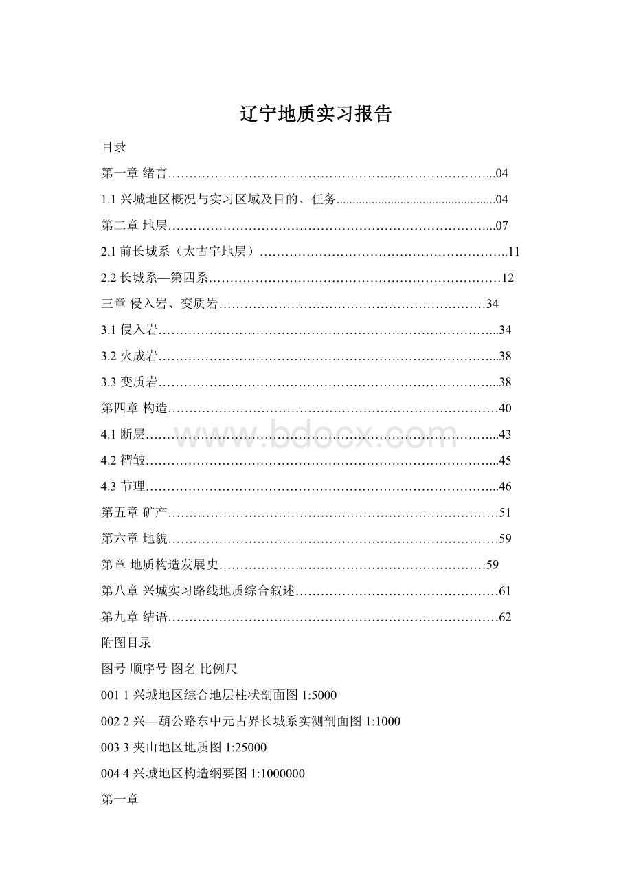 辽宁地质实习报告文档格式.docx_第1页