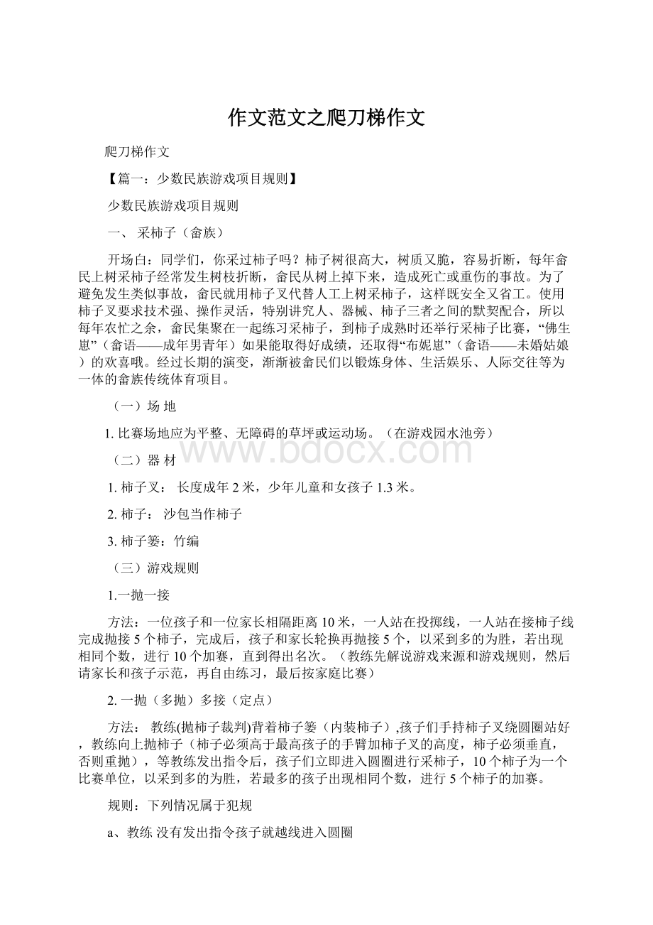 作文范文之爬刀梯作文Word文档下载推荐.docx