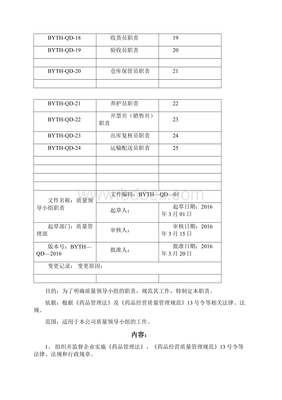 医疗器械生产企业质量管理体系部门及岗位职责.docx_第2页