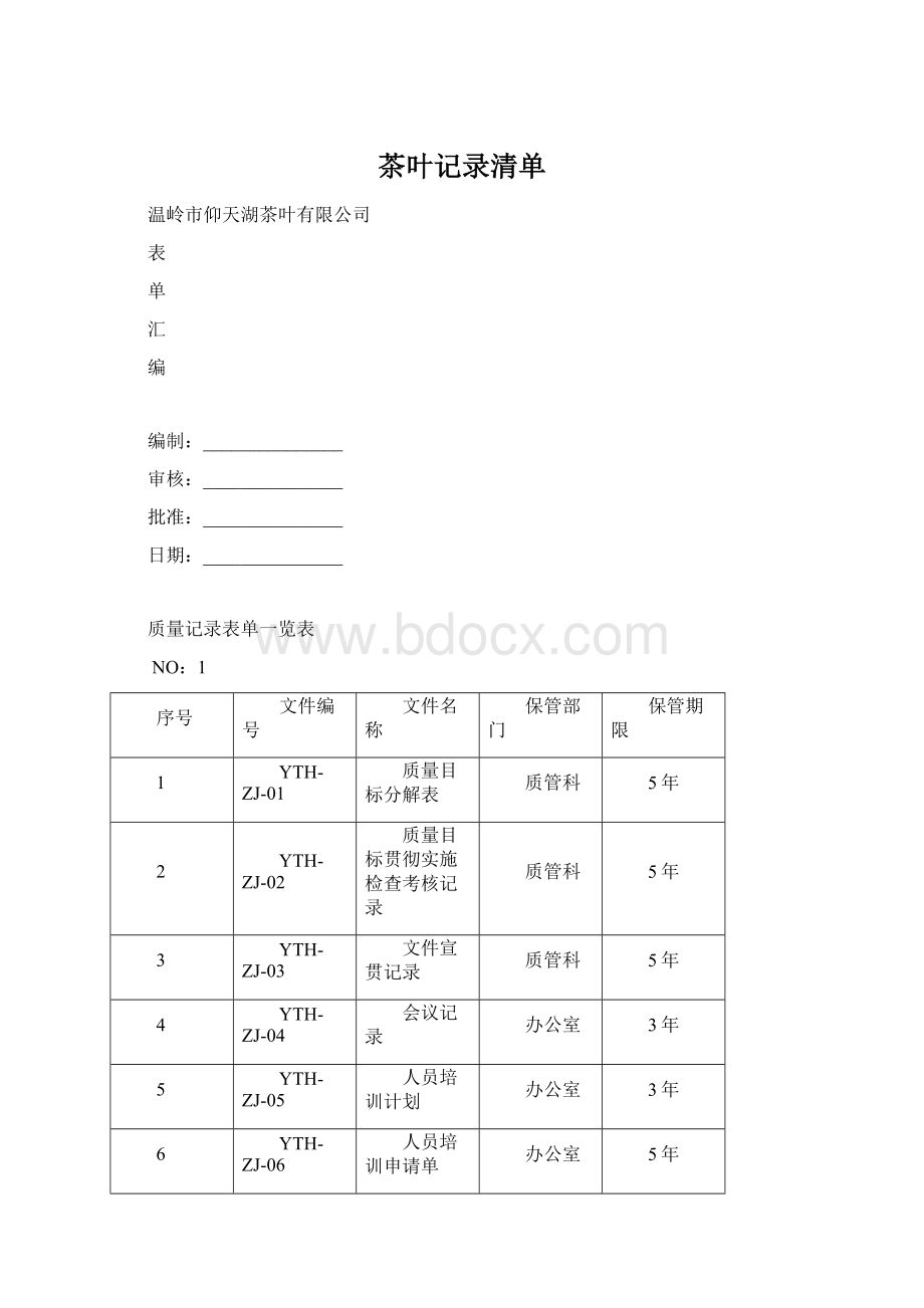 茶叶记录清单.docx