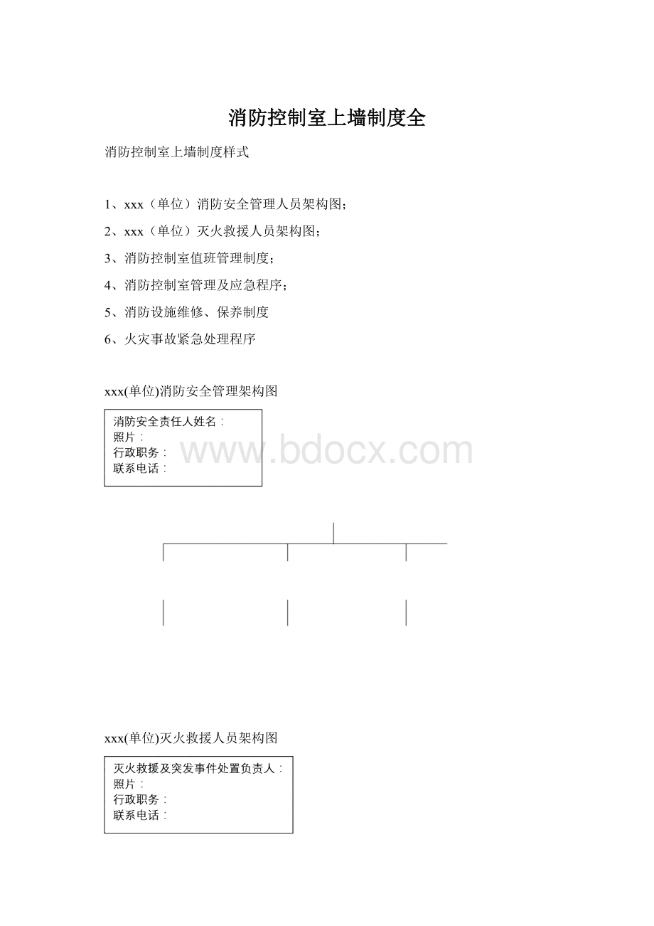 消防控制室上墙制度全Word格式.docx