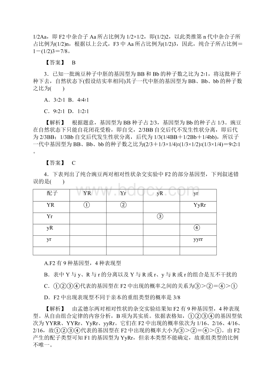 人教版高中生物必修二单元测试题及答案全套.docx_第2页