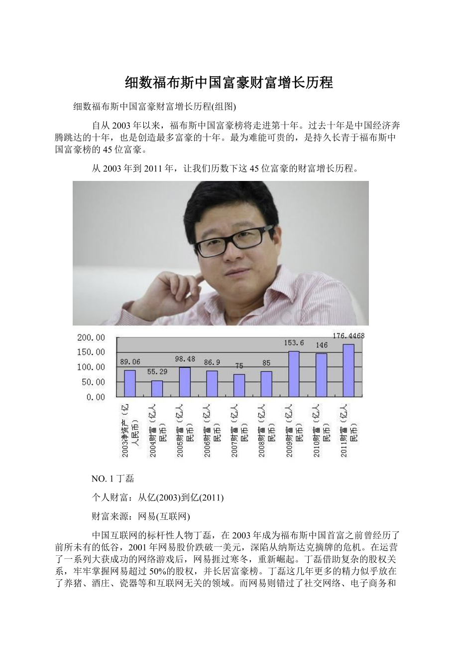 细数福布斯中国富豪财富增长历程Word格式.docx