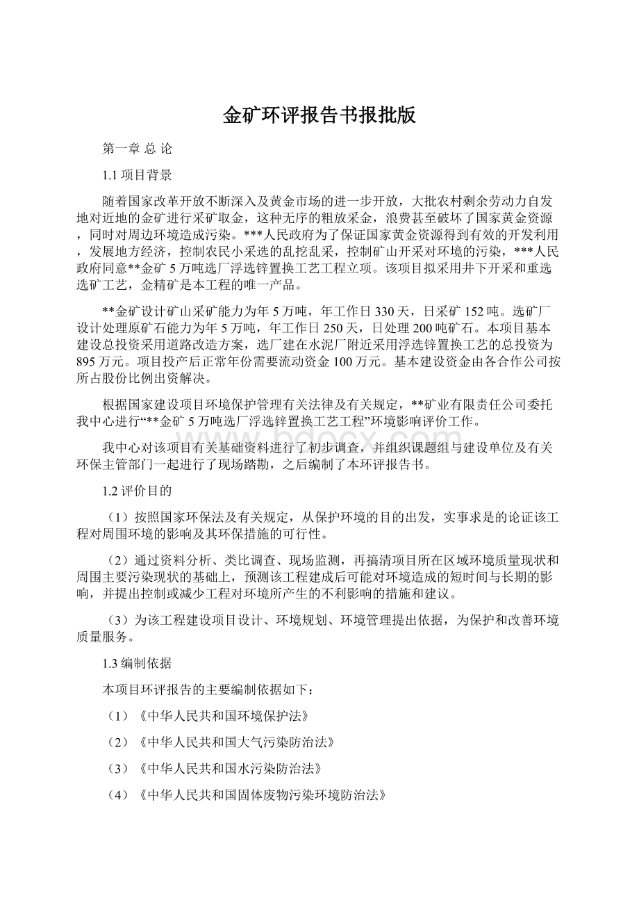 金矿环评报告书报批版Word文档格式.docx