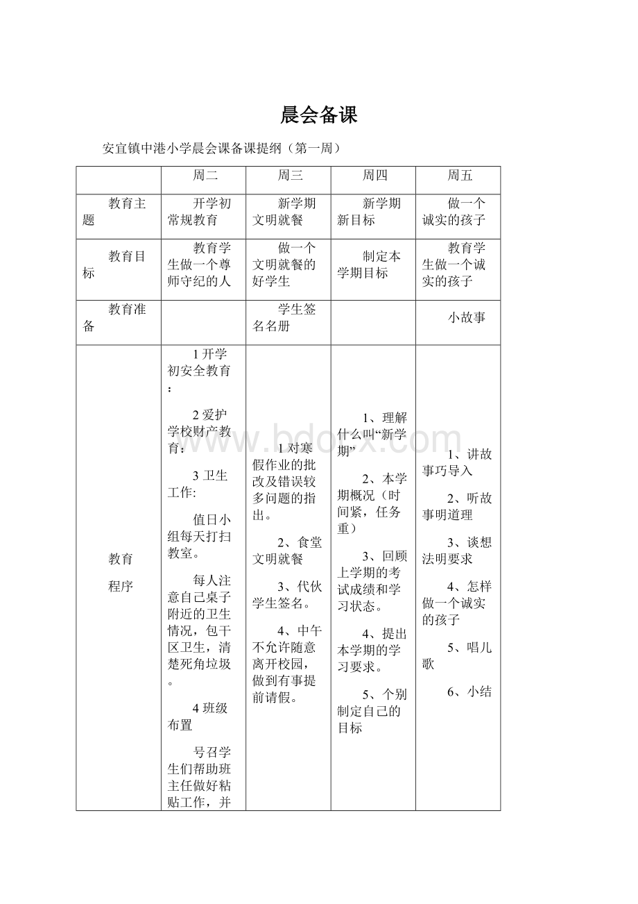 晨会备课文档格式.docx