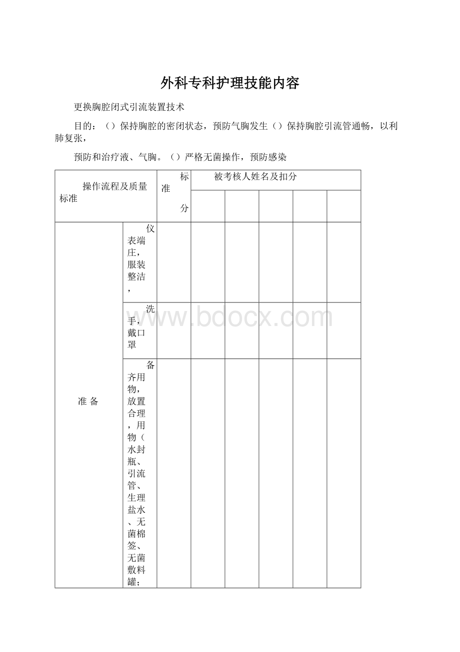 外科专科护理技能内容.docx