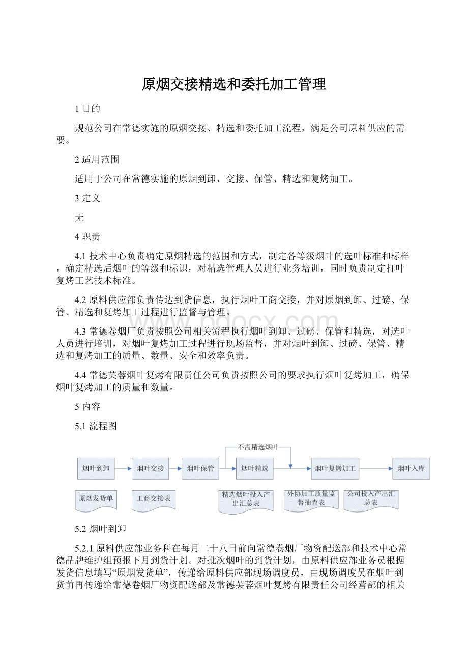 原烟交接精选和委托加工管理Word下载.docx_第1页