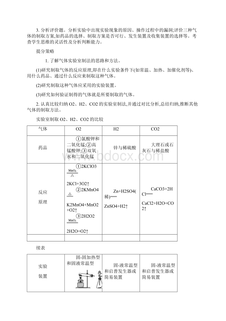 初中化学易错题专题十三常见气体的制备与检验Word下载.docx_第3页