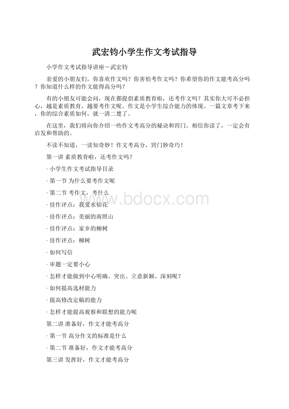 武宏钧小学生作文考试指导Word格式文档下载.docx