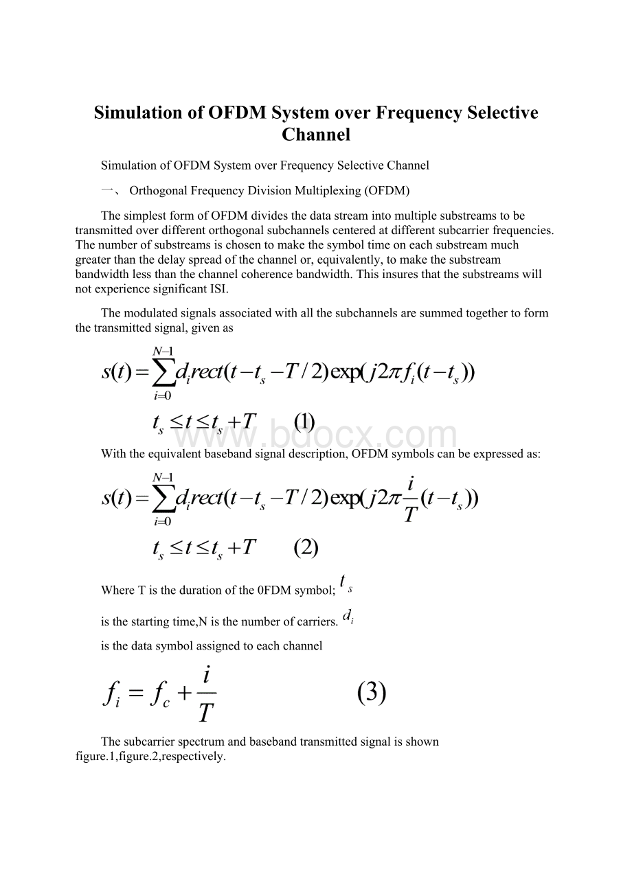 Simulation of OFDM System over Frequency Selective Channel文档格式.docx