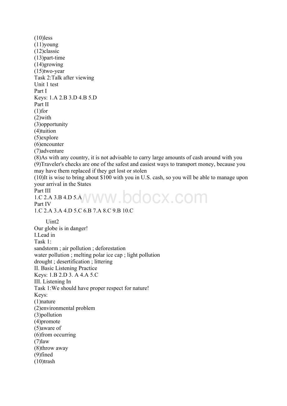 新视野大学英语视听说教程第二版第三册答案110分析解析.docx_第3页