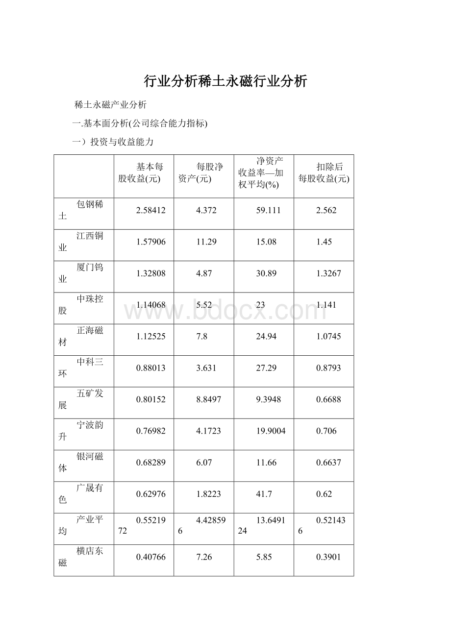 行业分析稀土永磁行业分析.docx