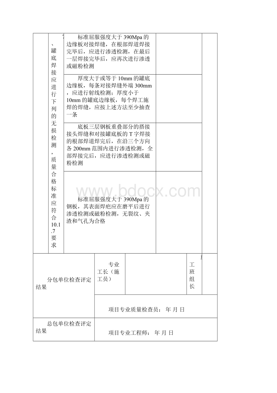 立式储罐罐底焊接检验批质量验收记录表文档格式.docx_第2页