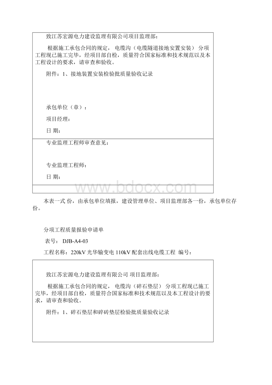 电缆沟报验申请表课件Word格式.docx_第2页