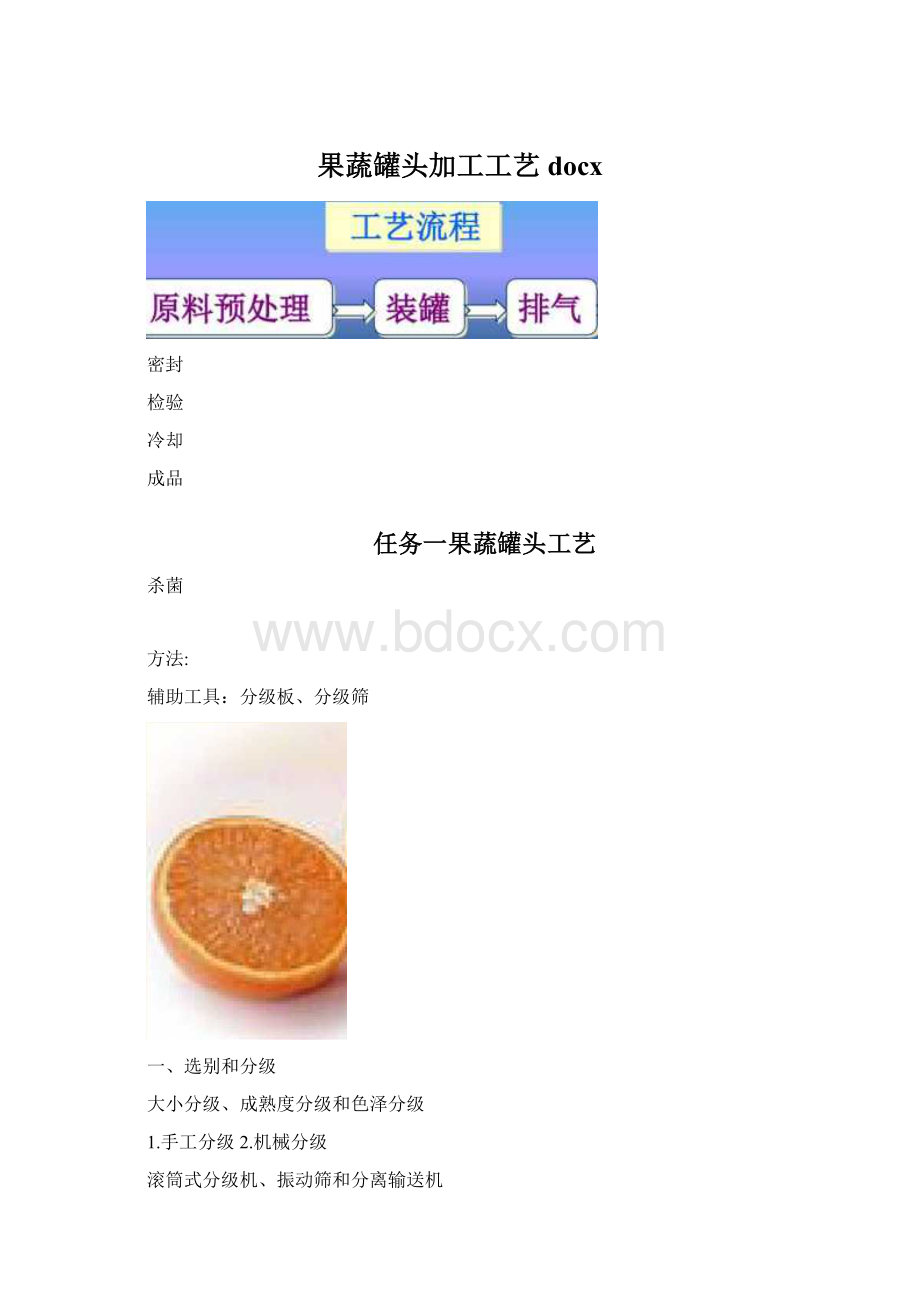 果蔬罐头加工工艺docxWord文档格式.docx