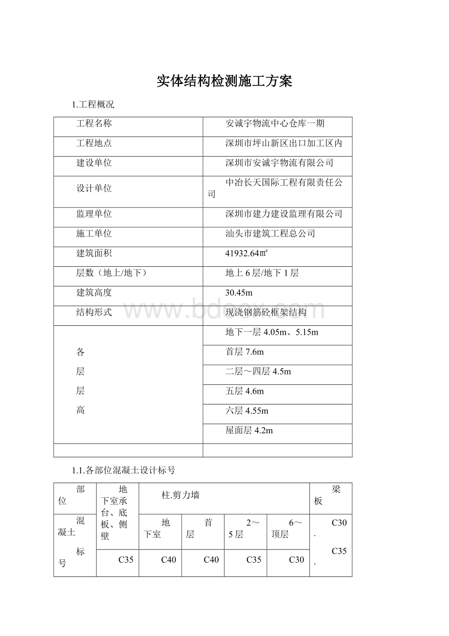 实体结构检测施工方案Word格式.docx_第1页