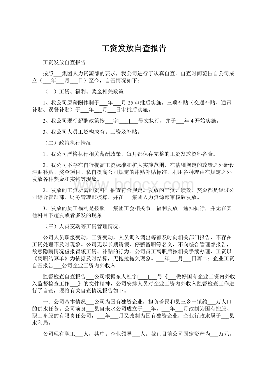 工资发放自查报告.docx