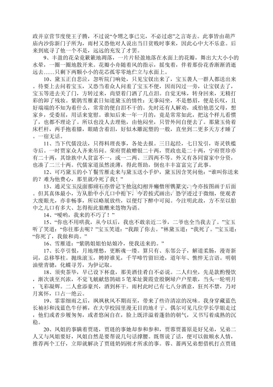 红楼梦精彩片段摘抄Word格式文档下载.docx_第2页