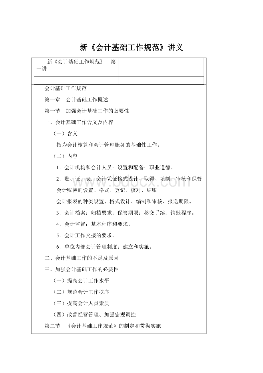 新《会计基础工作规范》讲义.docx